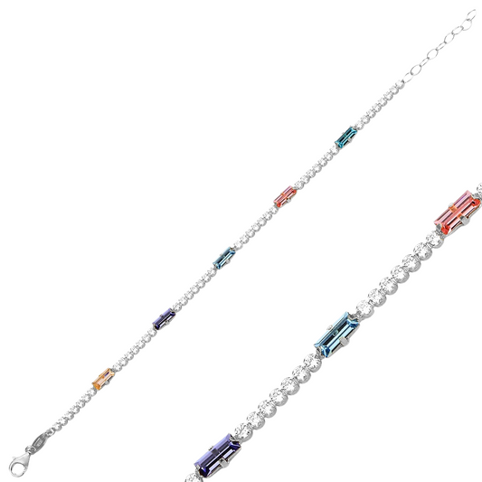 Blue Radiance Fusion Silver Bracelet