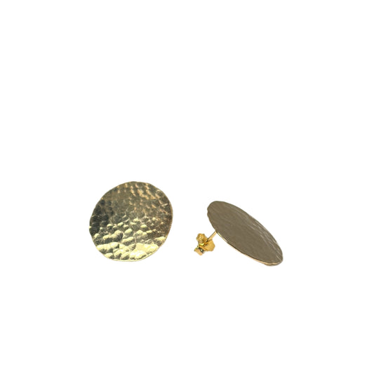 Textured Gold Disc Studs