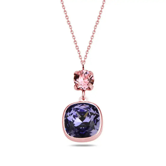 Sapphire & Rose Double Pendant