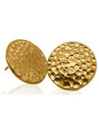 Textured Gold Disc Studs