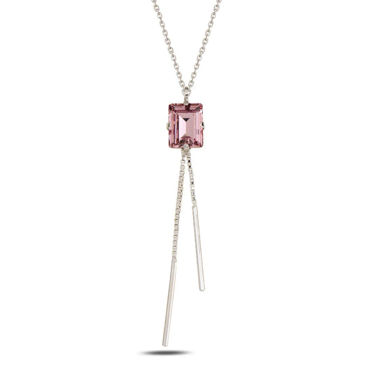 Rose Quartz Lariat Pendant